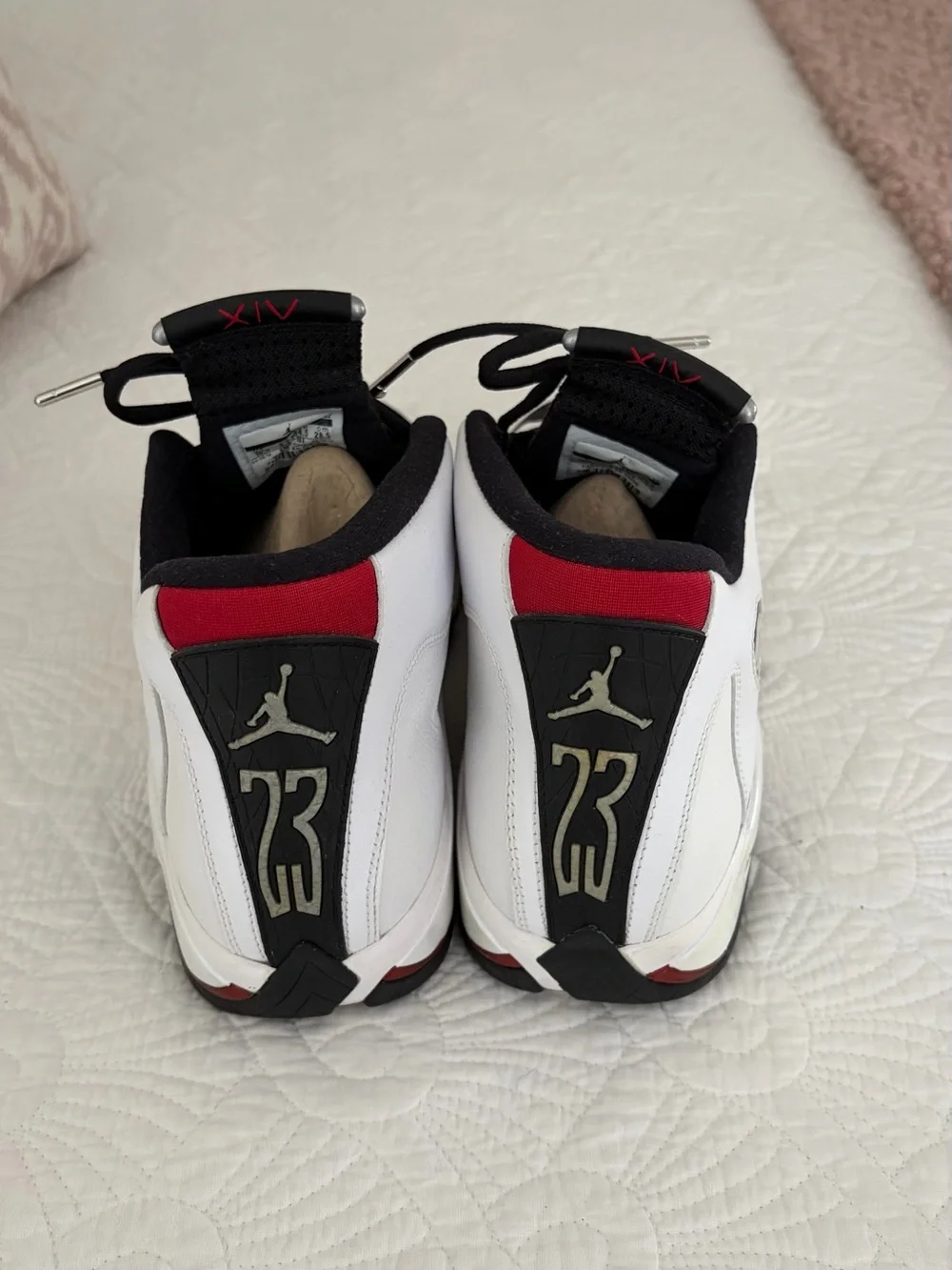 Jordan Men’s Black/White Athletic Shoes with Red Accents